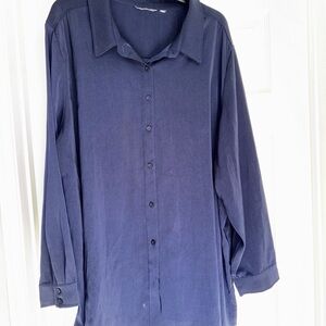 Navy Blue Button-Up Long Sleeve